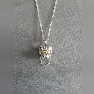 NEW...FRENCHIE SILVER & GOLD DOG NECKLACE